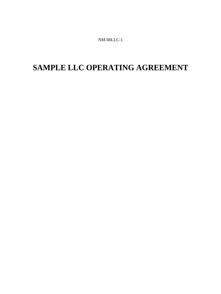 new mexico llc operating agreement Preview on Page 1