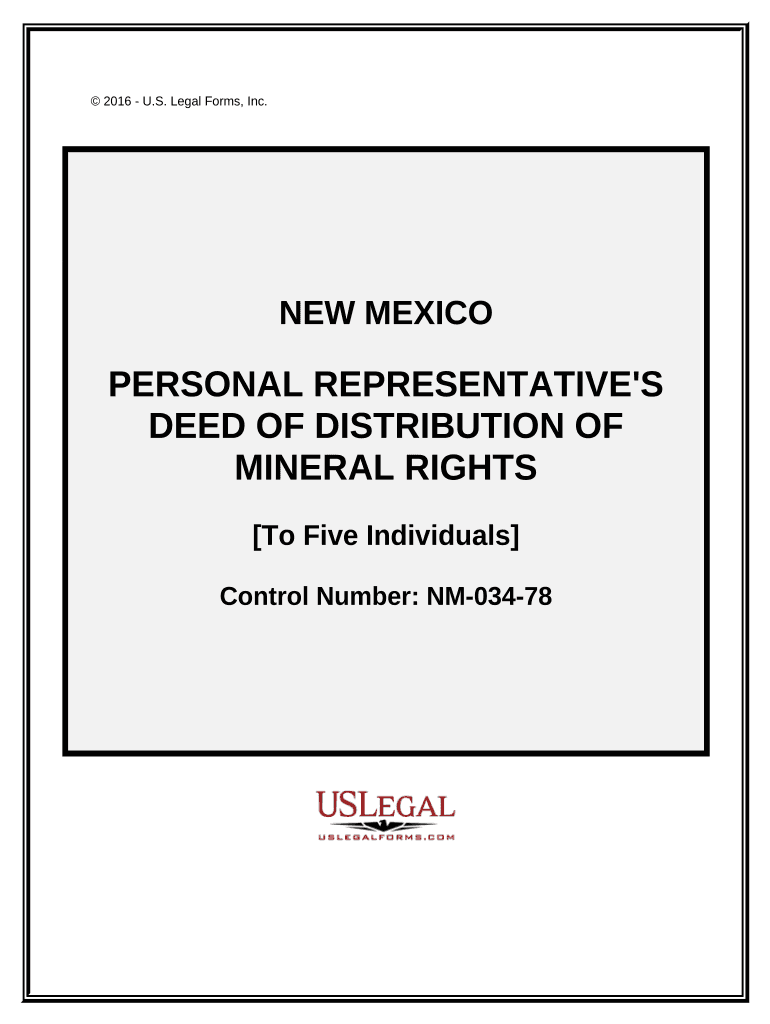 Personal Representative's Deed of Distribution of Mineral Rights - New Mexico Preview on Page 1.