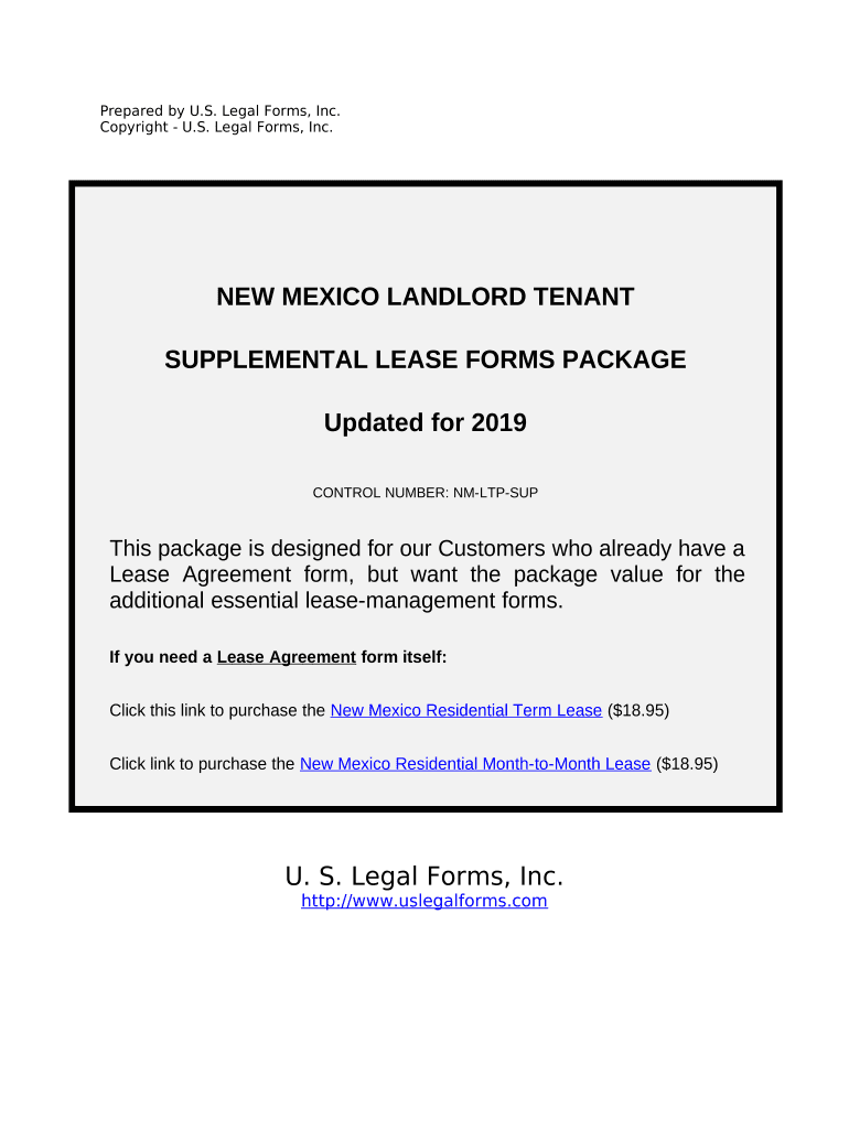 Supplemental Residential Lease Forms Package - New Mexico Preview on Page 1