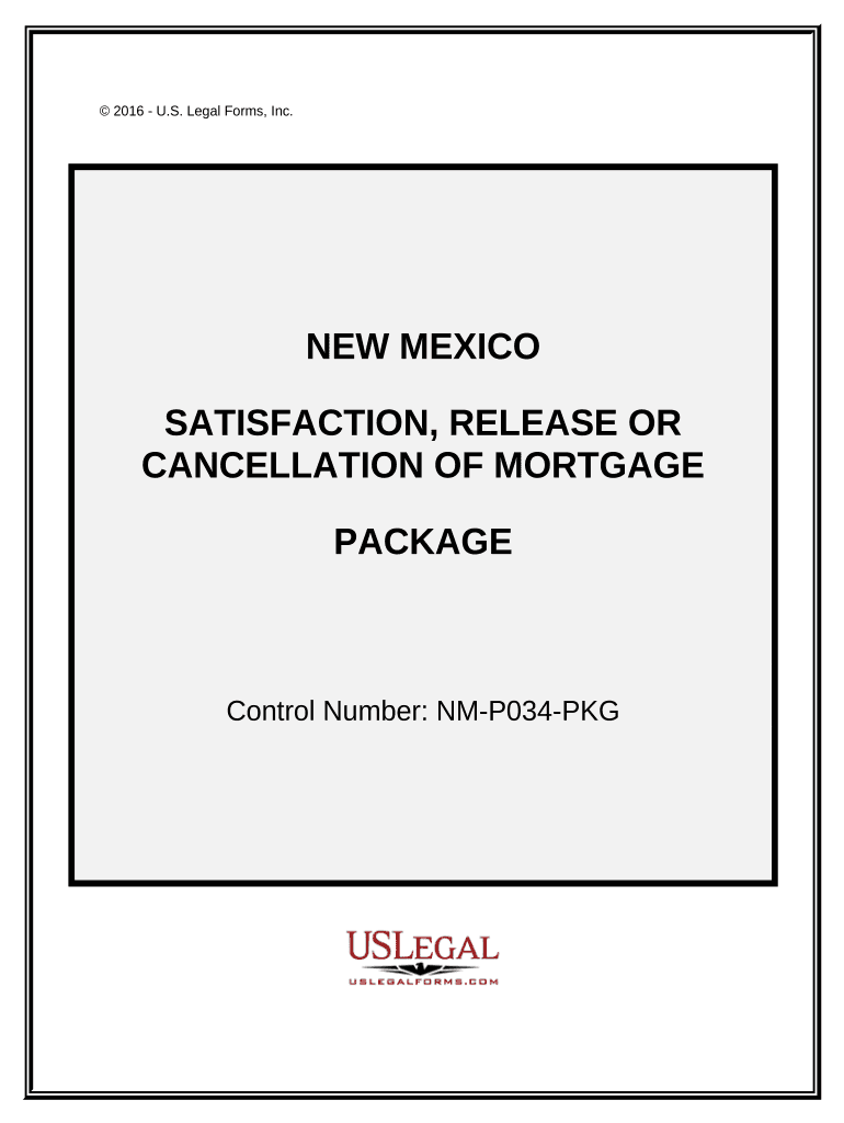 Satisfaction, Cancellation or Release of Mortgage Package - New Mexico Preview on Page 1