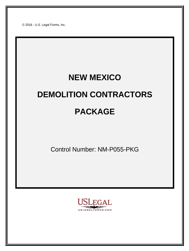 Demolition Contractor Package - New Mexico Preview on Page 1