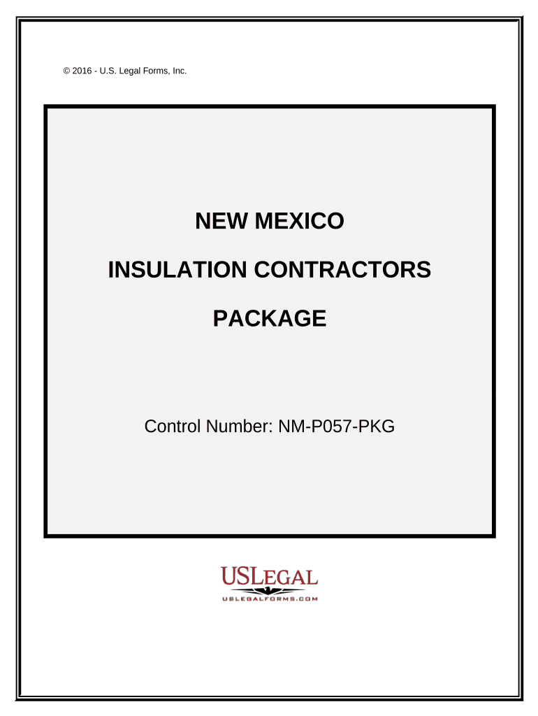 Insulation Contractor Package - New Mexico Preview on Page 1.