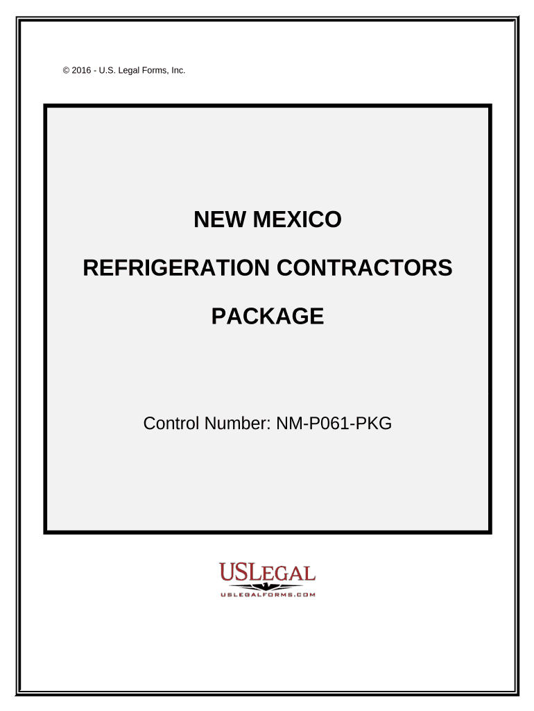 Refrigeration Contractor Package - New Mexico Preview on Page 1.