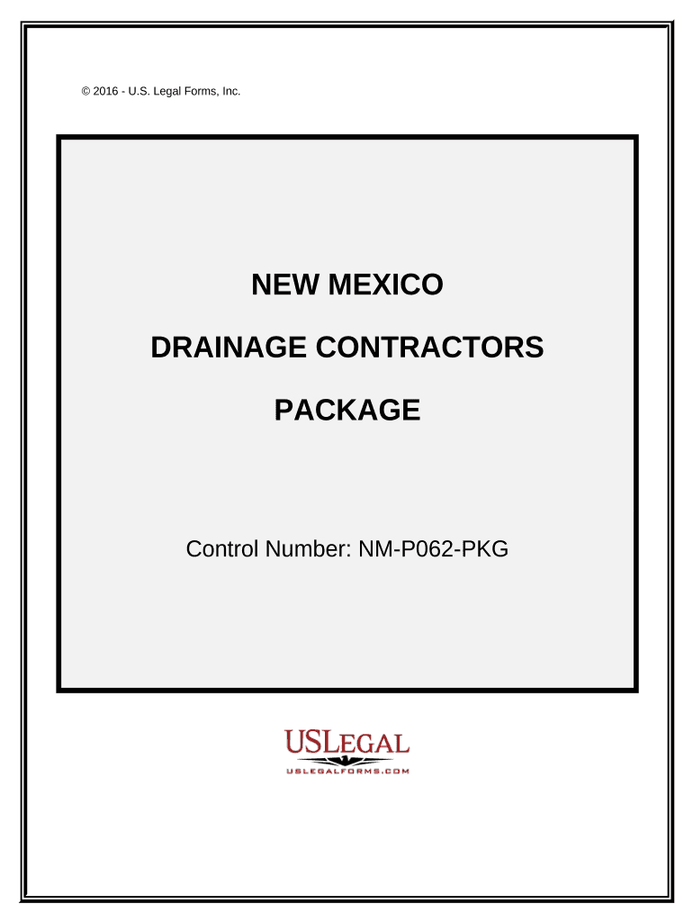 Drainage Contractor Package - New Mexico Preview on Page 1.