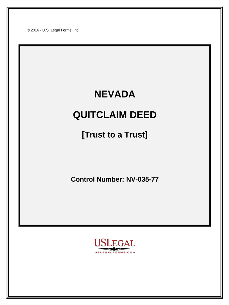 Quitclaim Deed - Trust to a Trust - Nevada Preview on Page 1.