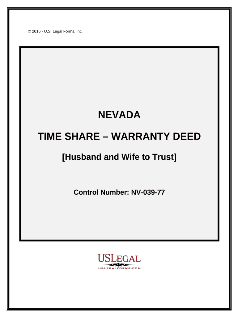 Time Share Warranty Deed from Husband and Wife Grantors to Trust as Grantee - Nevada Preview on Page 1