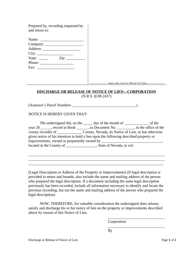 how to file a lien on property in nevada Preview on Page 1.