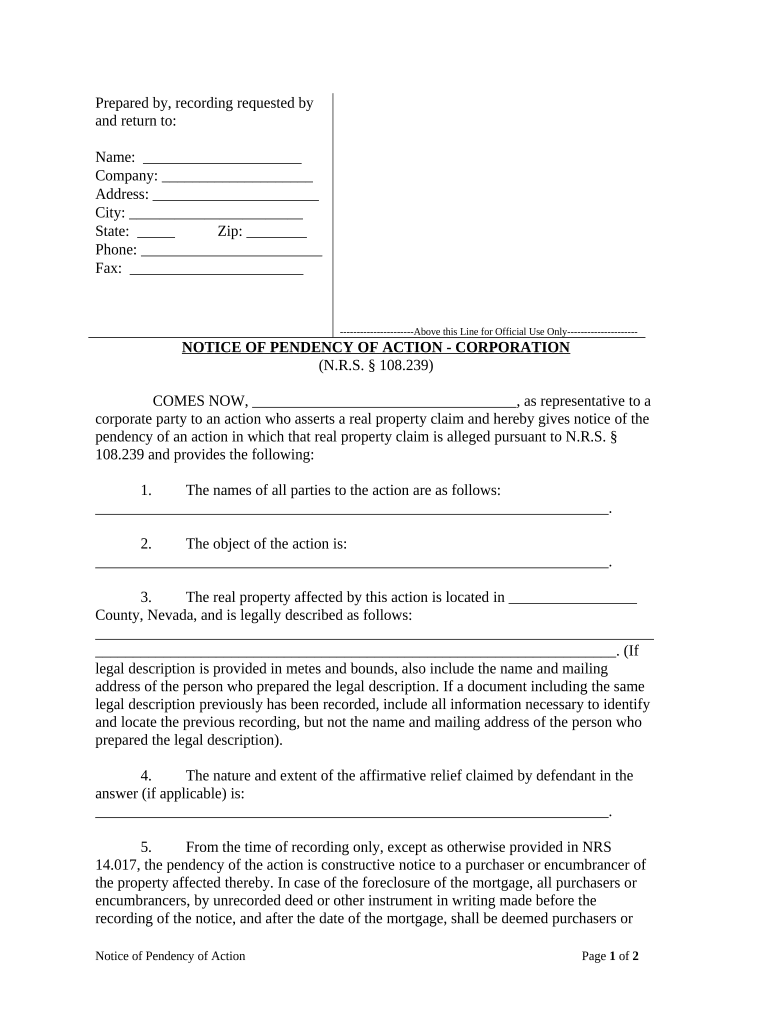 lis pendens form Preview on Page 1