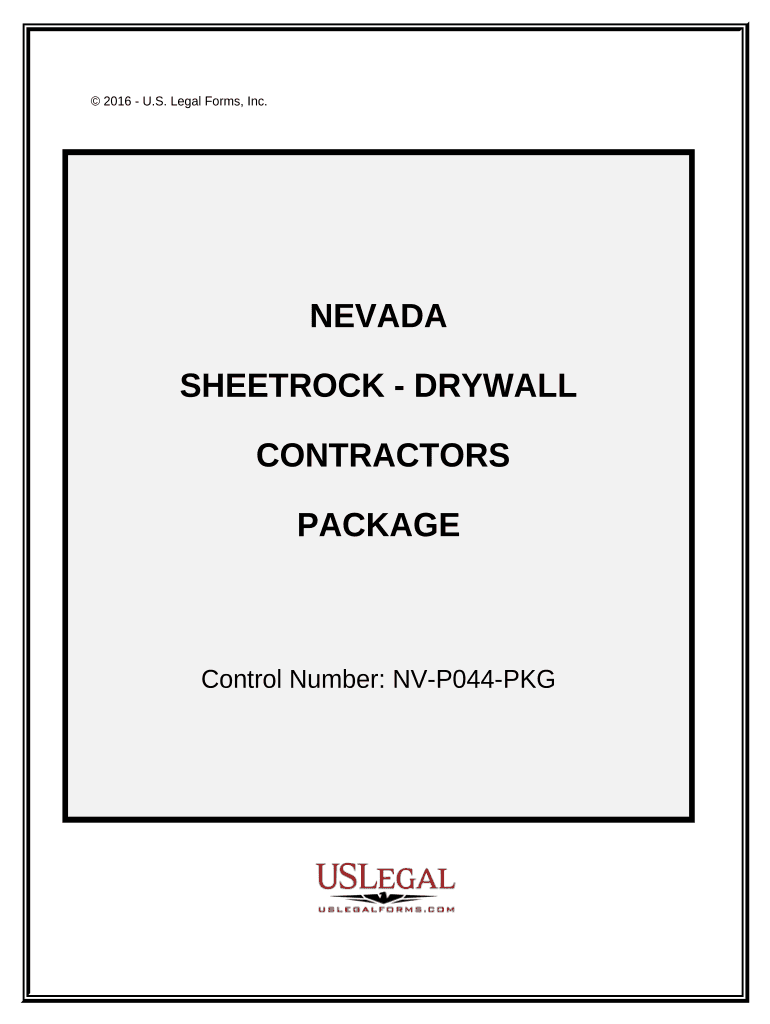 Sheetrock Drywall Contractor Package - Nevada Preview on Page 1.