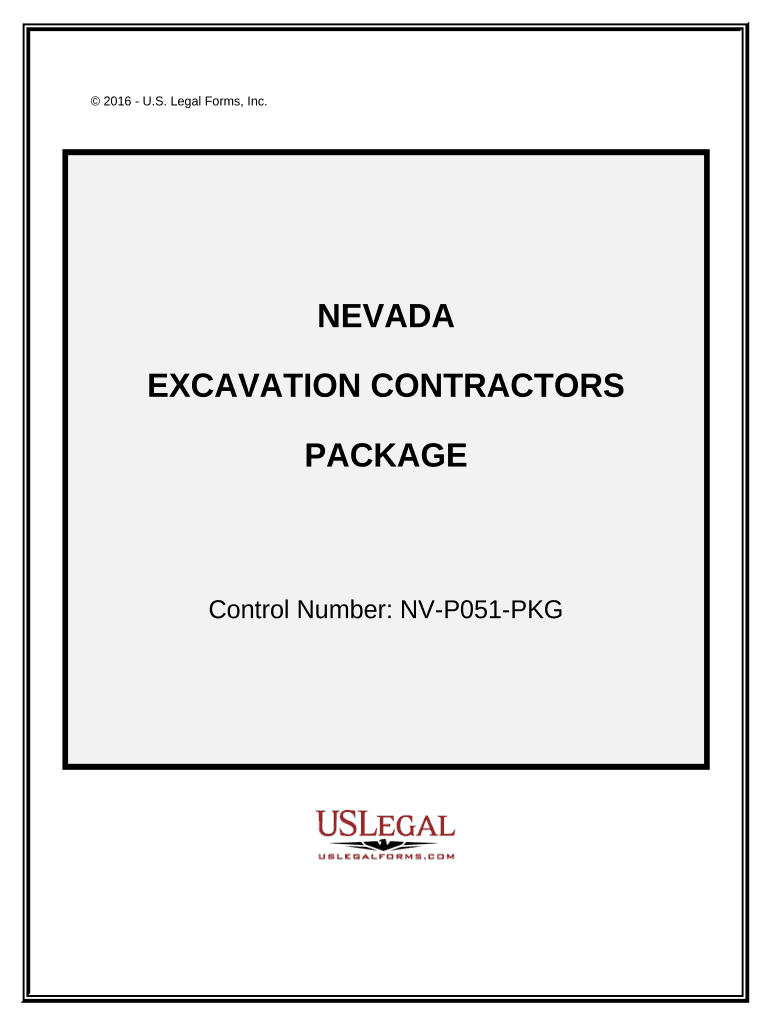 Excavation Contractor Package - Nevada Preview on Page 1.