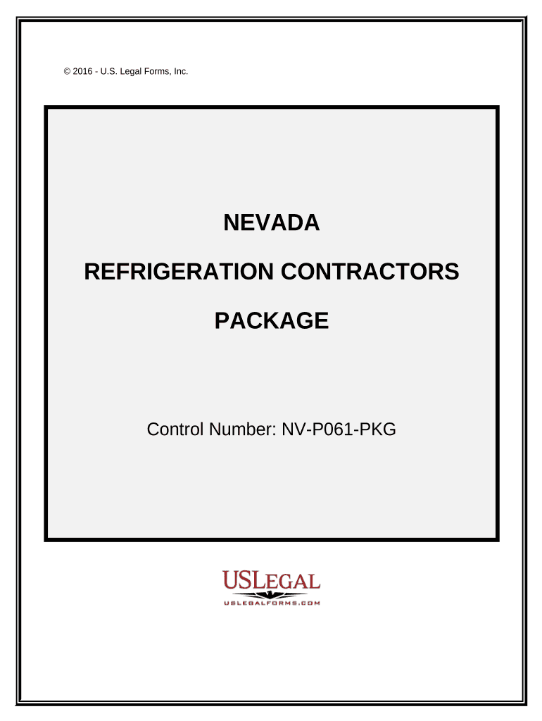 Refrigeration Contractor Package - Nevada Preview on Page 1