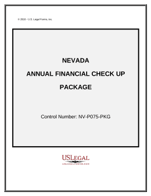 Annual Financial Checkup Package - Nevada