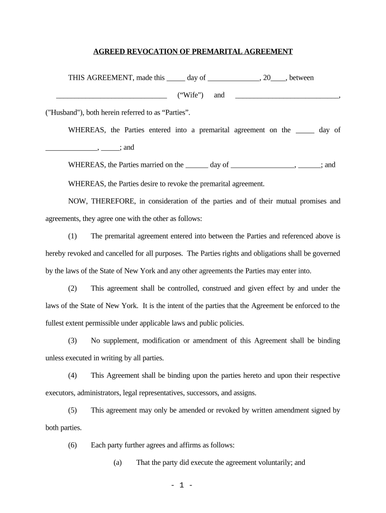 prenuptial agreement new york pdf Preview on Page 1