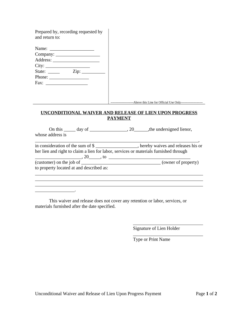 lien release letter Preview on Page 1