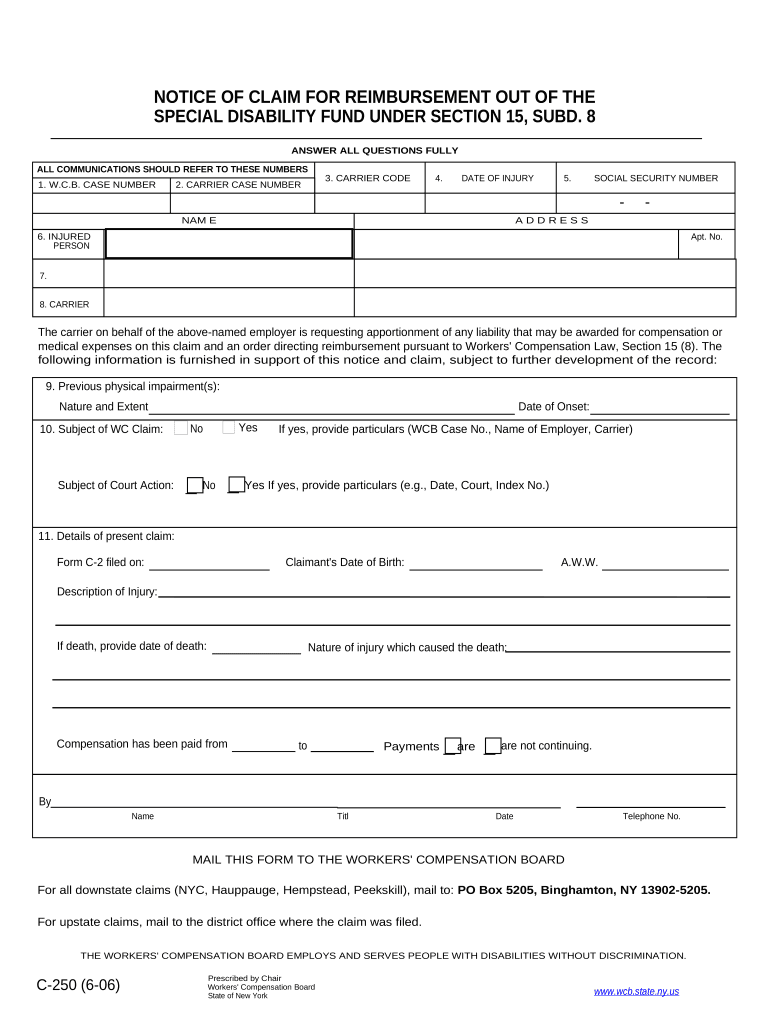 workers comp claim form Preview on Page 1.