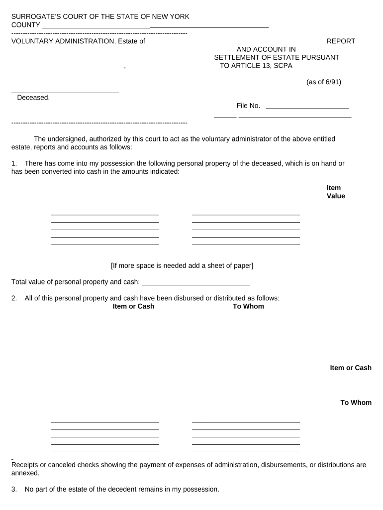 small estate form Preview on Page 1