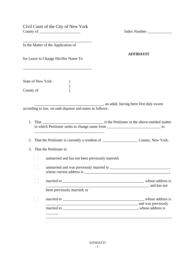 Ny Name Change Document Doc Template PdfFiller
