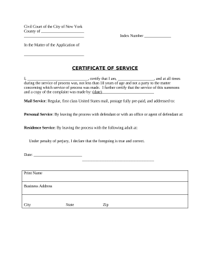 Certificate of Service