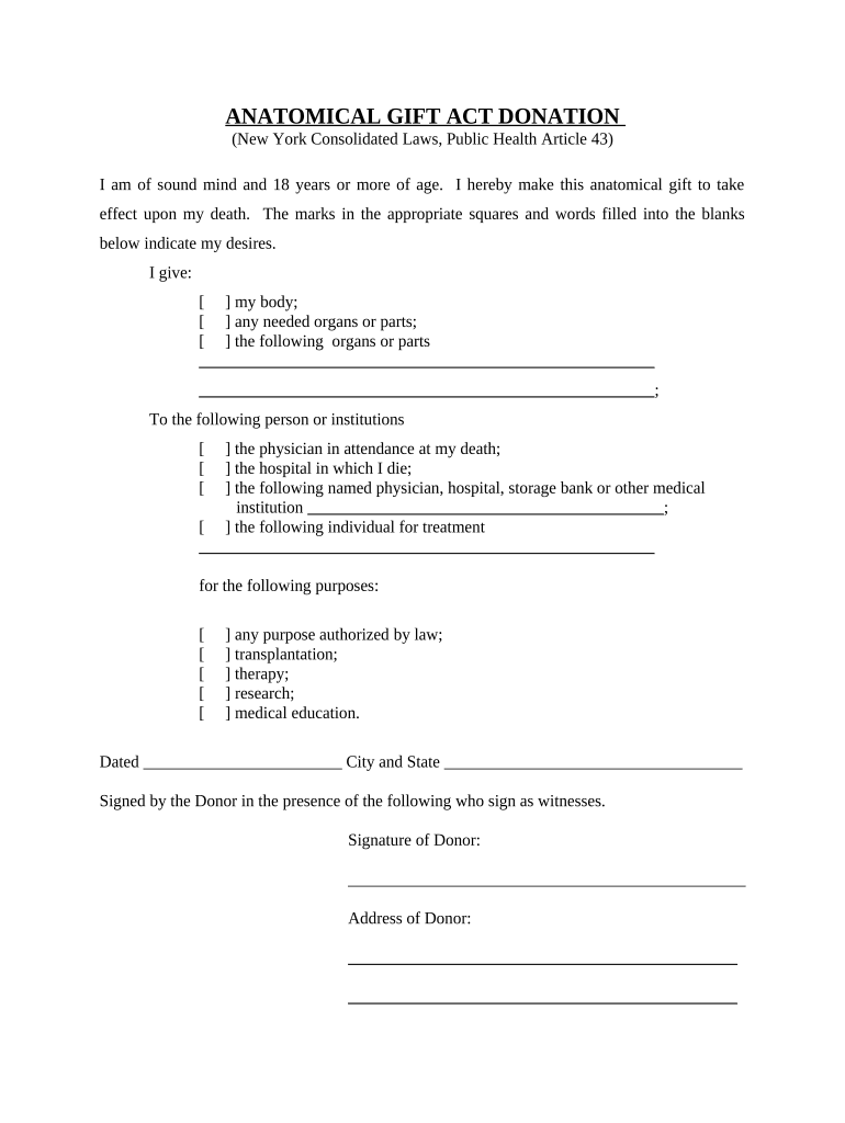 anatomical gift act Preview on Page 1