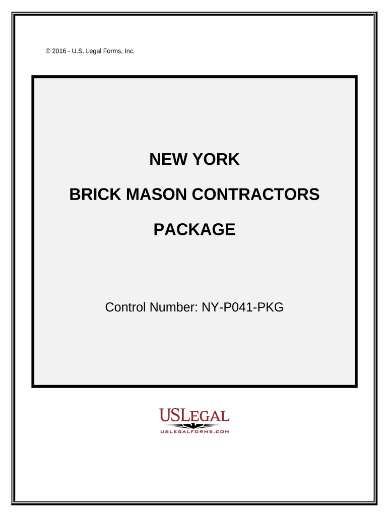 Brick Mason Contractor Package - New York Preview on Page 1