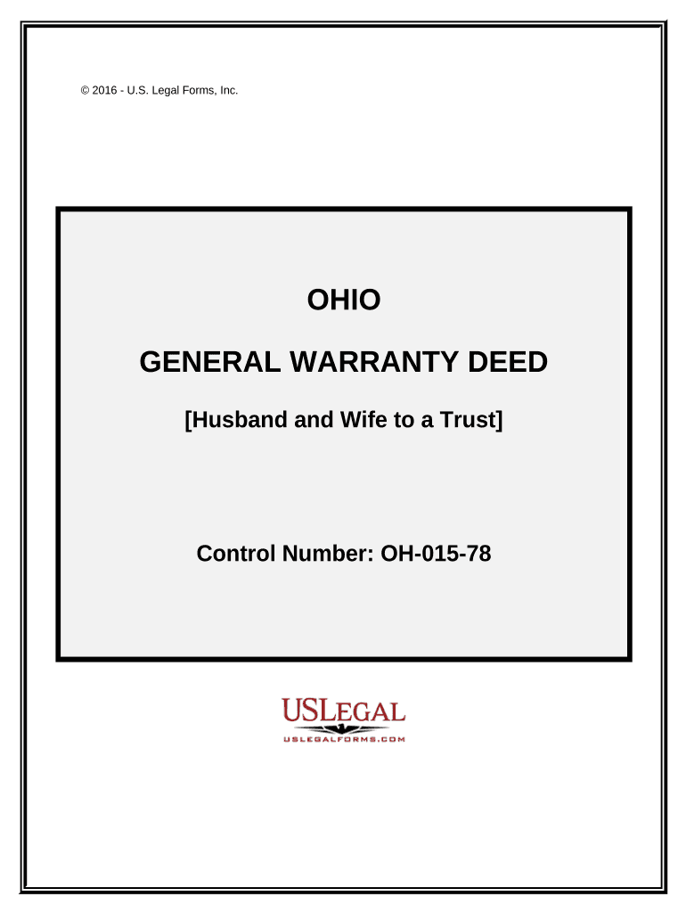 General Warranty Deed from Husband and Wife to a Trust - Ohio Preview on Page 1.