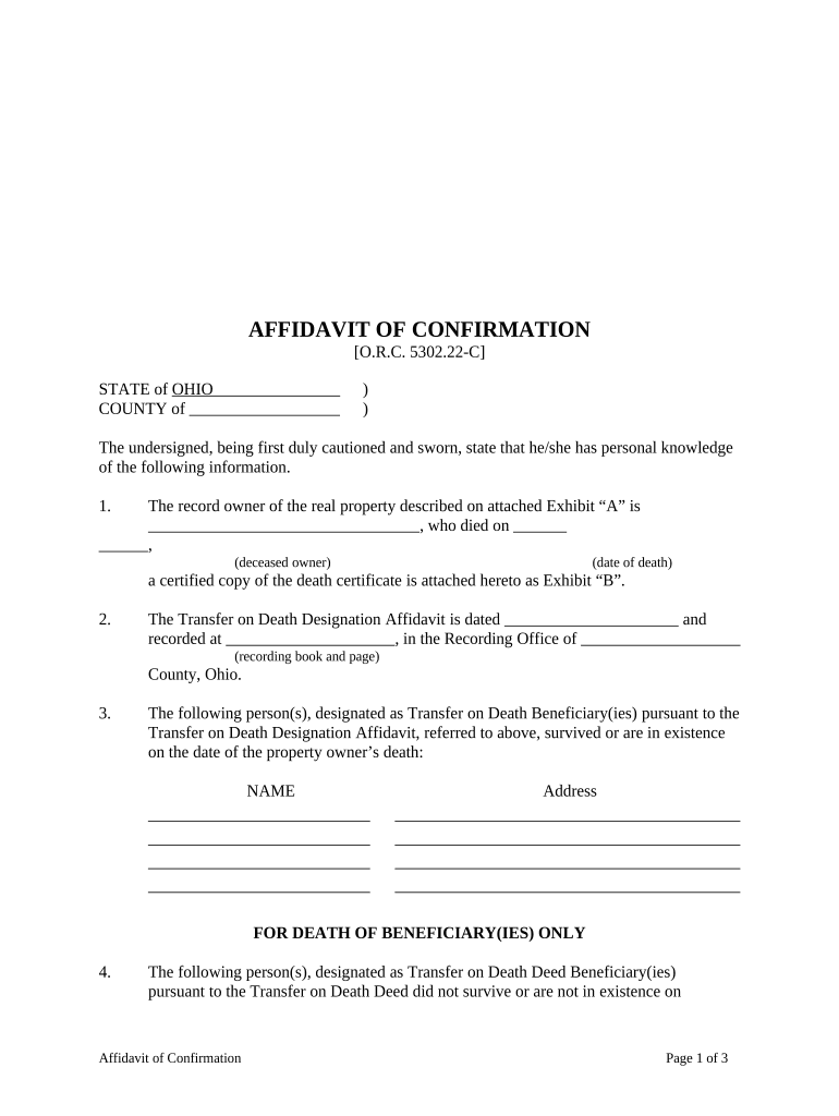 ohio transfer form Preview on Page 1