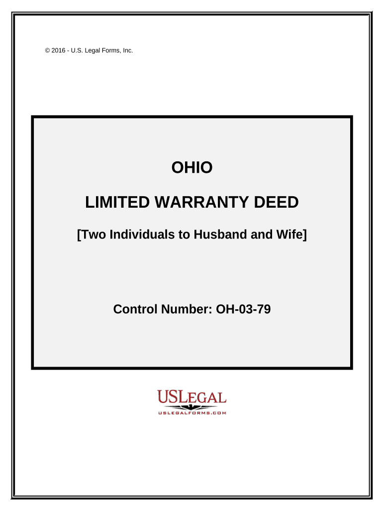 Limited Warranty Deed from two Individuals to Husband and Wife - Ohio Preview on Page 1