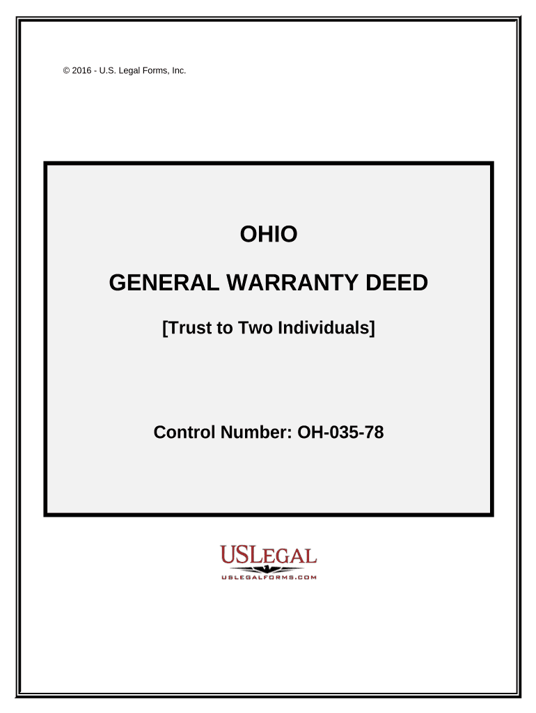 General Warranty Deed - Trust to Two Individuals - Ohio Preview on Page 1