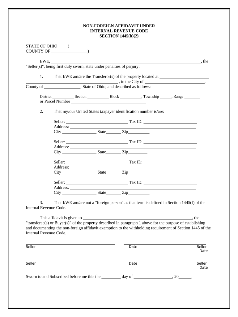 affidavit of non foreign status Preview on Page 1