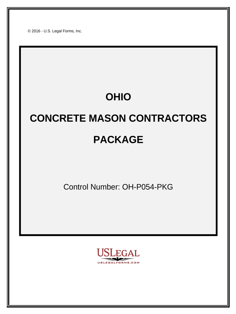 Concrete Mason Contractor Package - Ohio Preview on Page 1