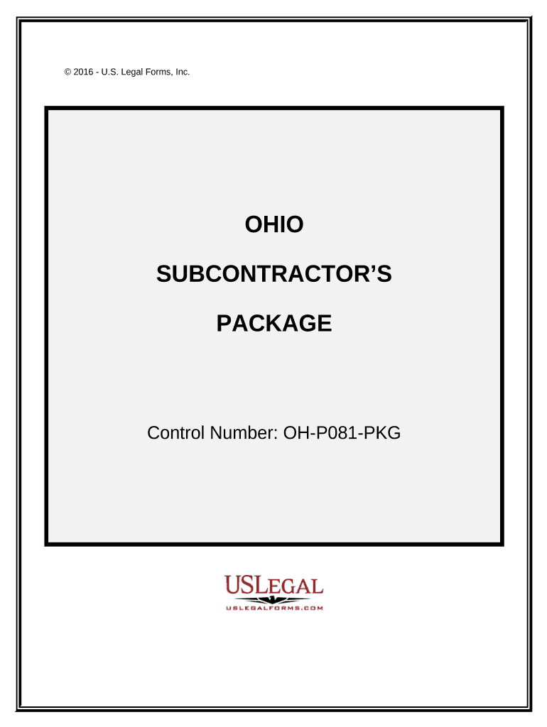 Subcontractors Package - Ohio Preview on Page 1.