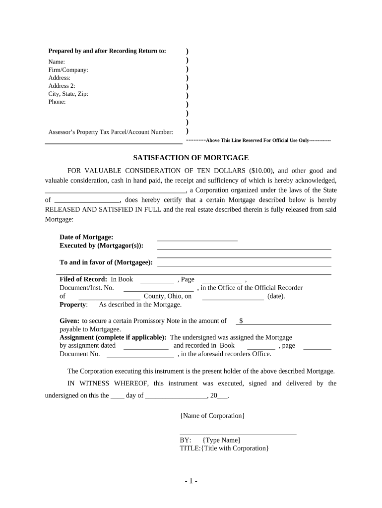 ohio mortgage form Preview on Page 1