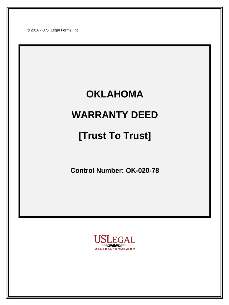 Warranty Deed - Trust to Trust - Oklahoma Preview on Page 1.