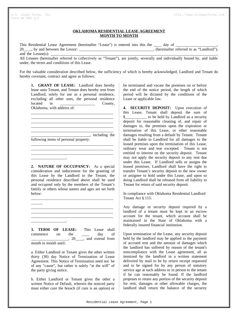 month to month lease Preview on Page 1