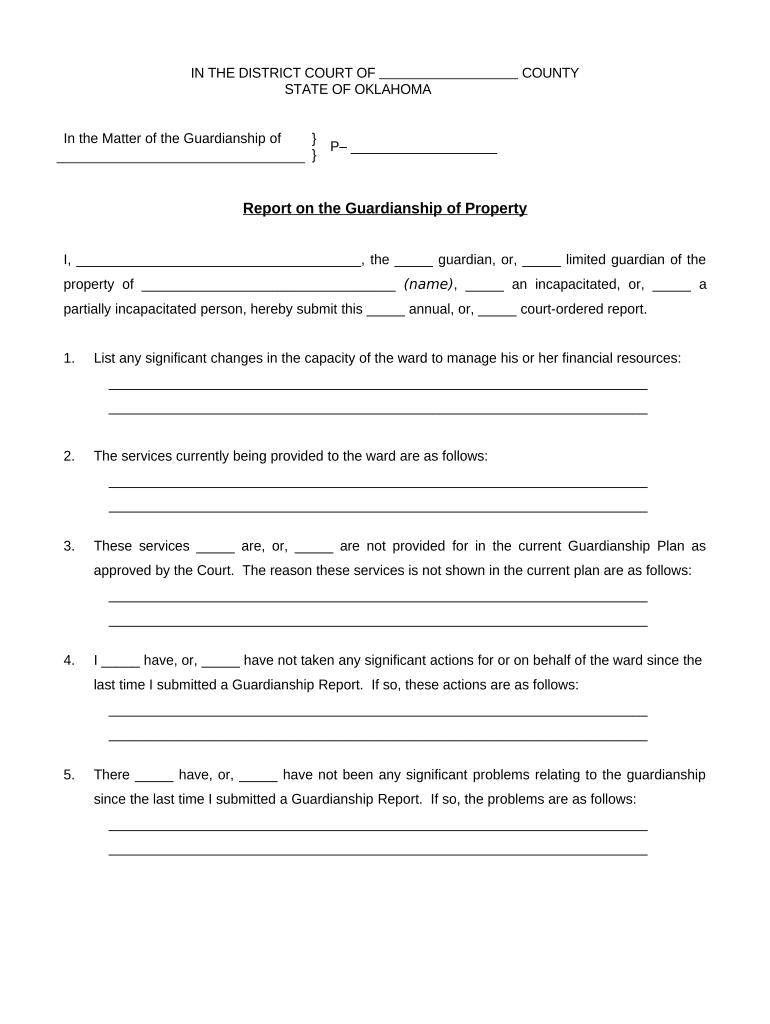 report guardianship oklahoma Preview on Page 1.