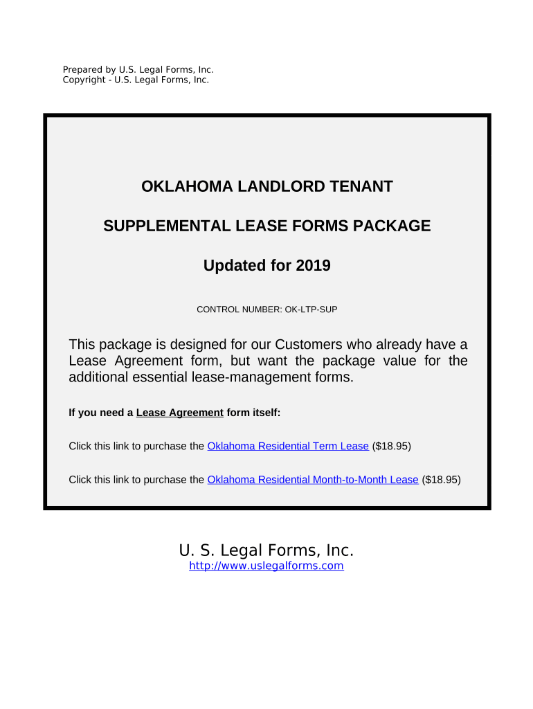 Supplemental Residential Lease Forms Package - Oklahoma Preview on Page 1