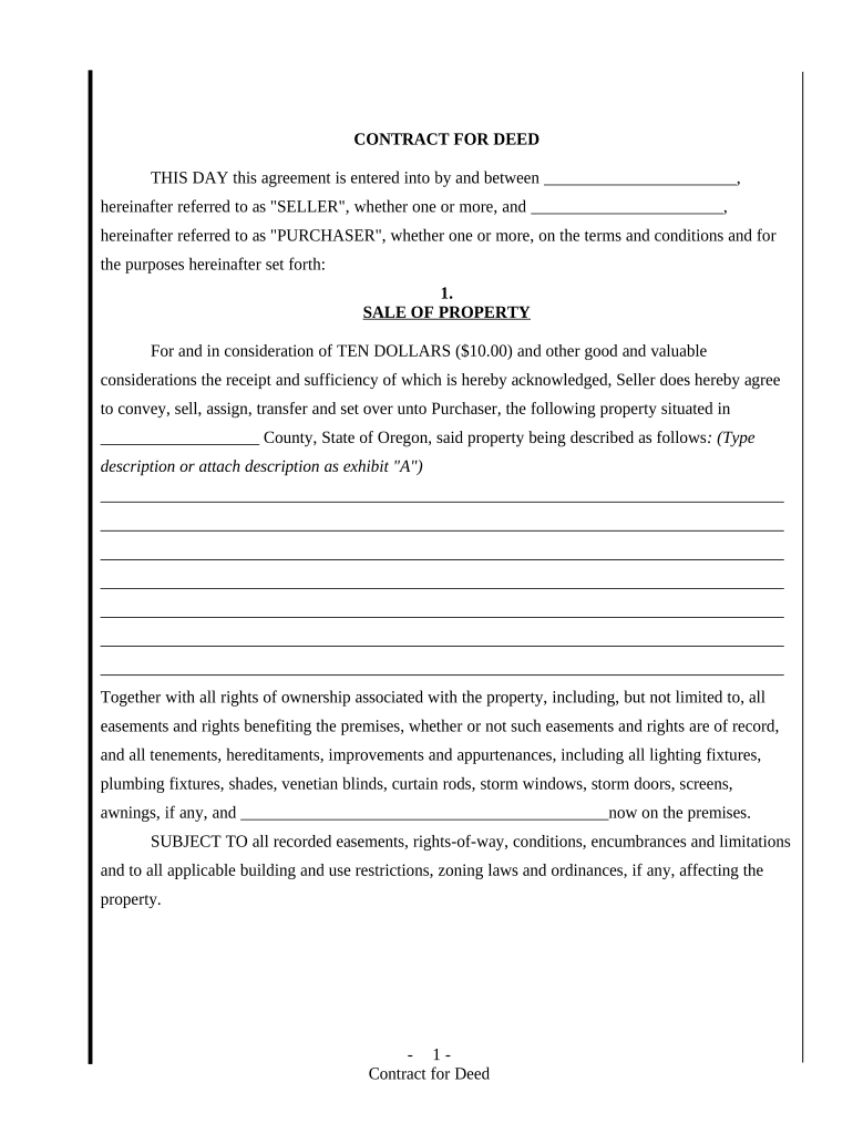 oregon deed forms Preview on Page 1