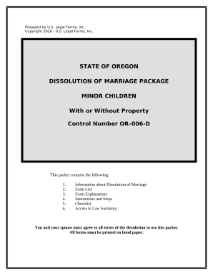 No-Fault Agreed Uncontested Divorce Package for Dissolution of Marriage for people with Minor Children - Oregon