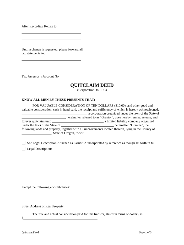 Quitclaim deed to llc Fill out & sign online DocHub