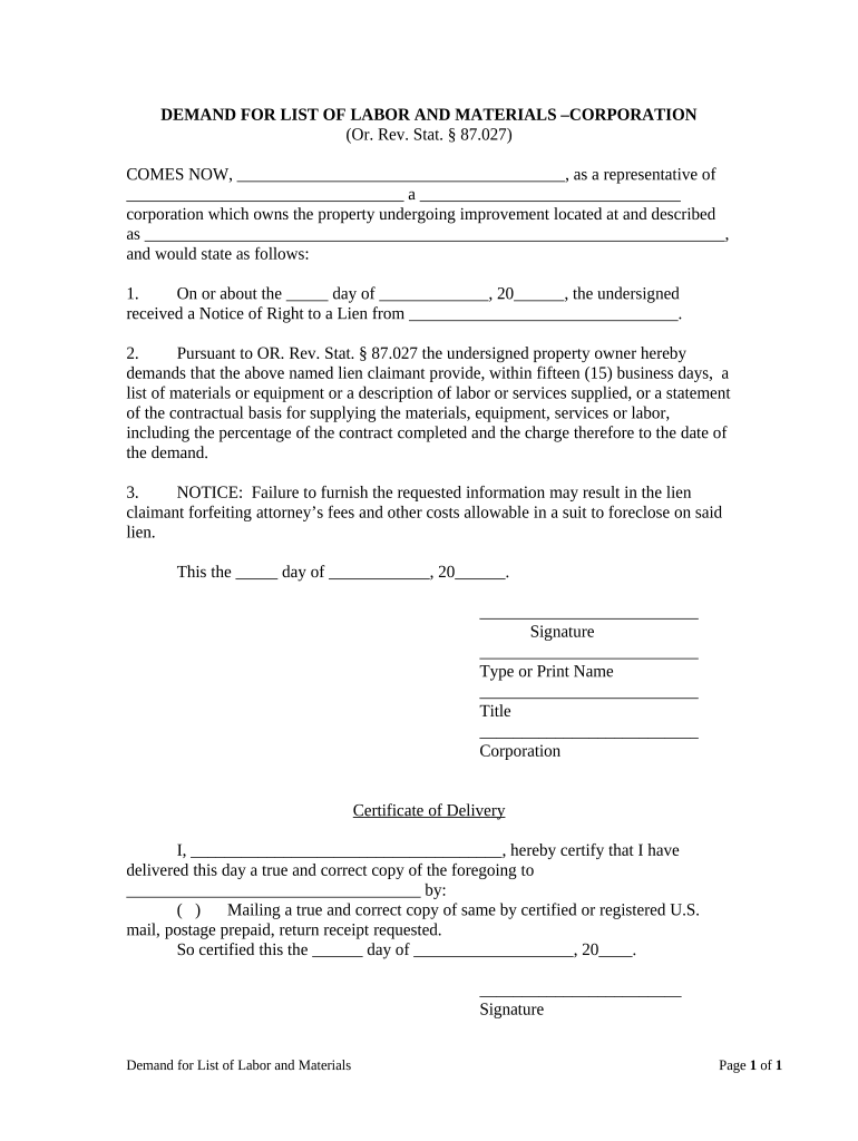 oregon corporation form Preview on Page 1.