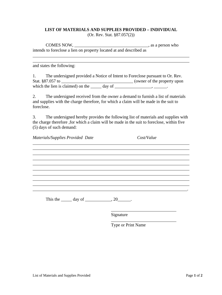 material supplies Preview on Page 1