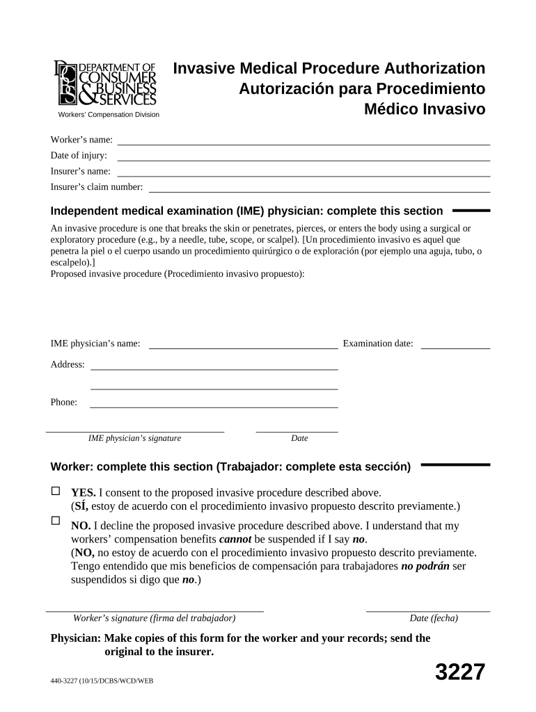 Invasive Medical Procedure Authorization Oregon Fill out & sign