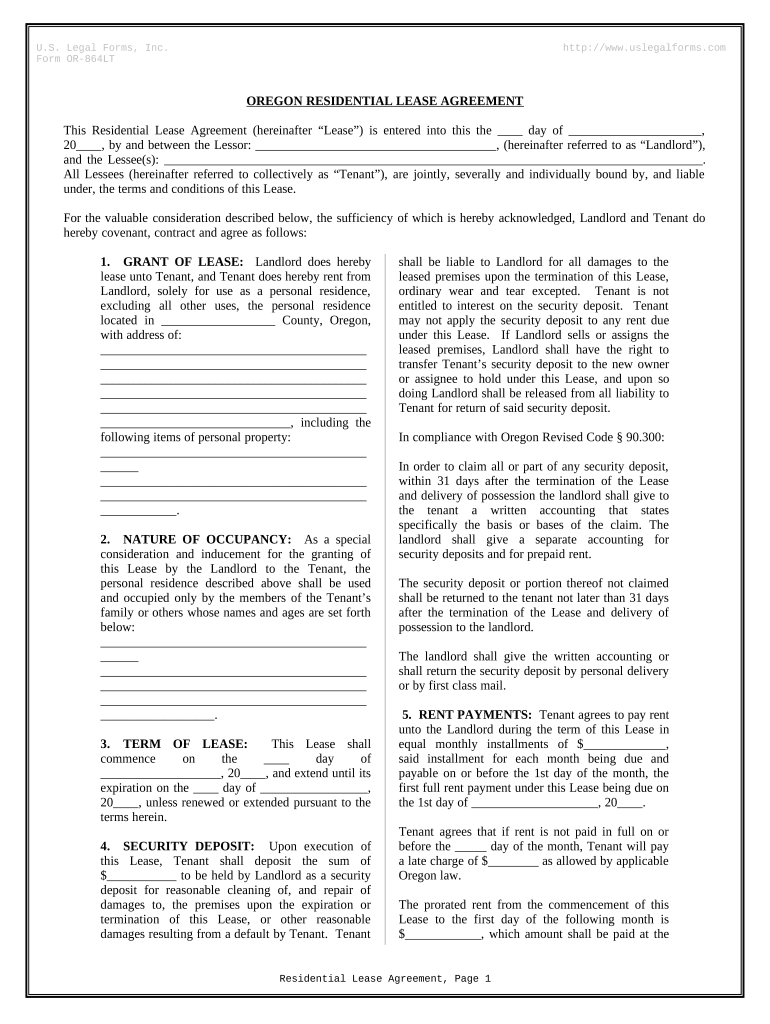 oregon rental agreement 2023 Preview on Page 1