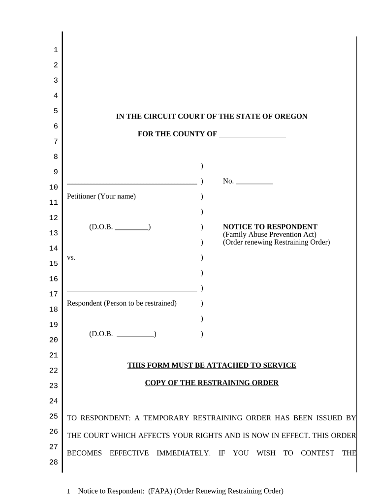 oregon fapa restraining Preview on Page 1.