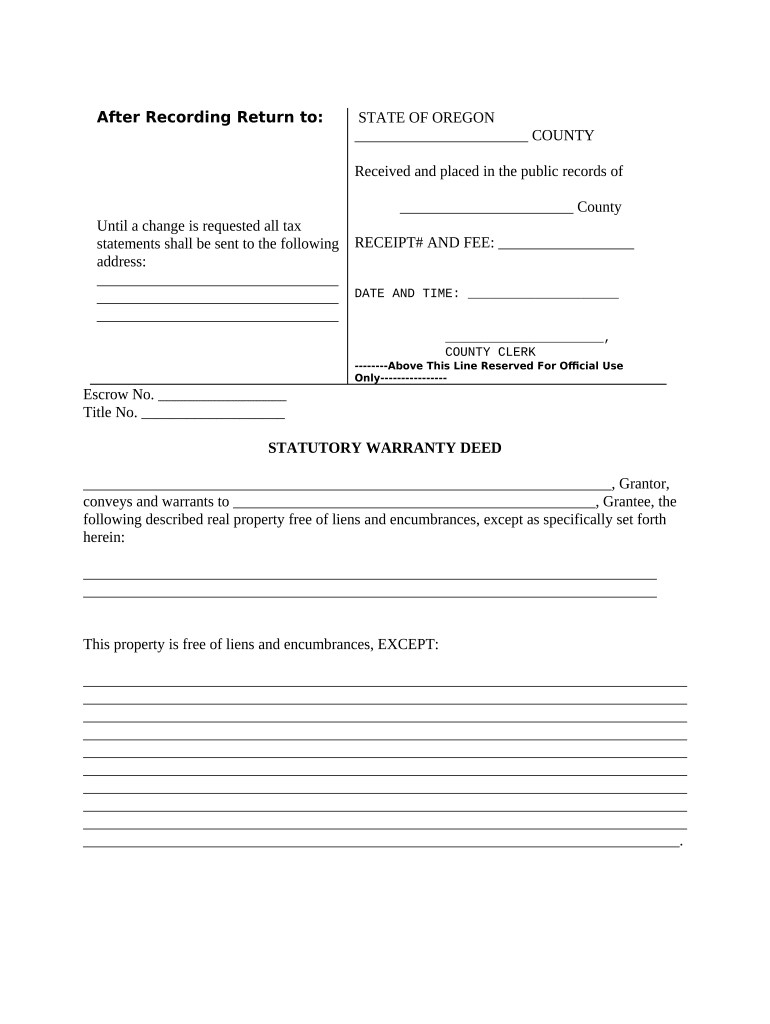Statutory warranty deed Fill out & sign online DocHub