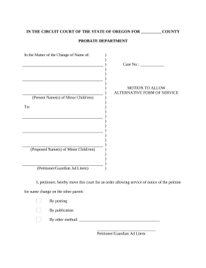 Alternative service order
