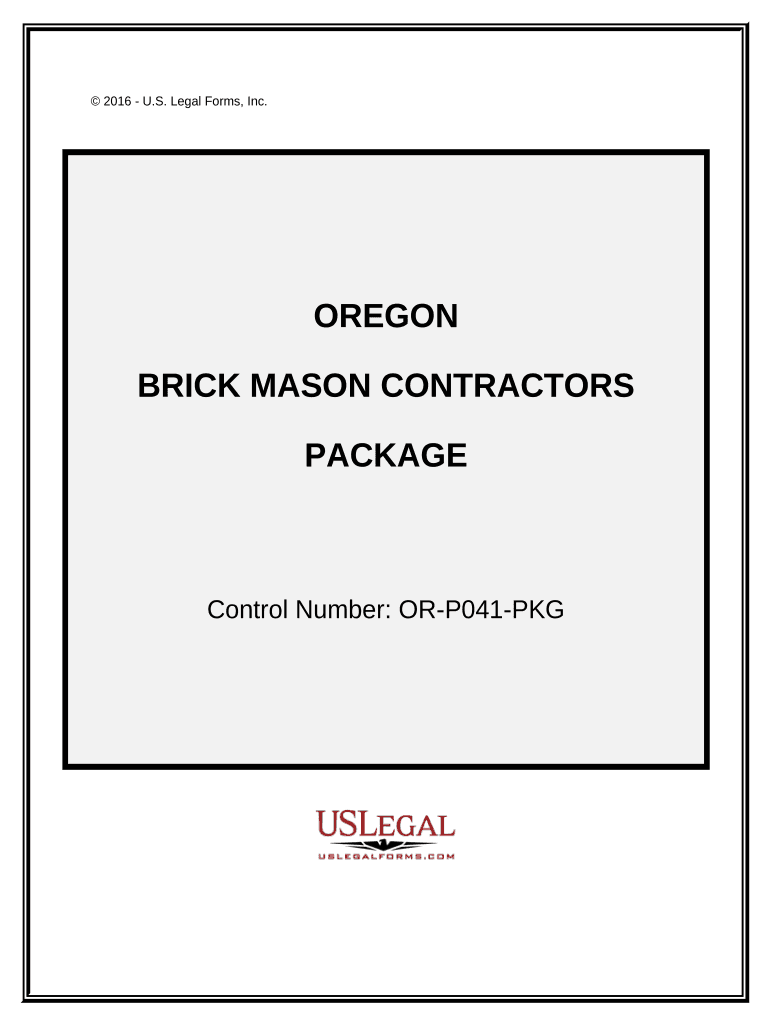 Brick Mason Contractor Package - Oregon Preview on Page 1