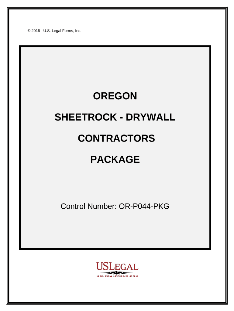 Sheetrock Drywall Contractor Package - Oregon Preview on Page 1