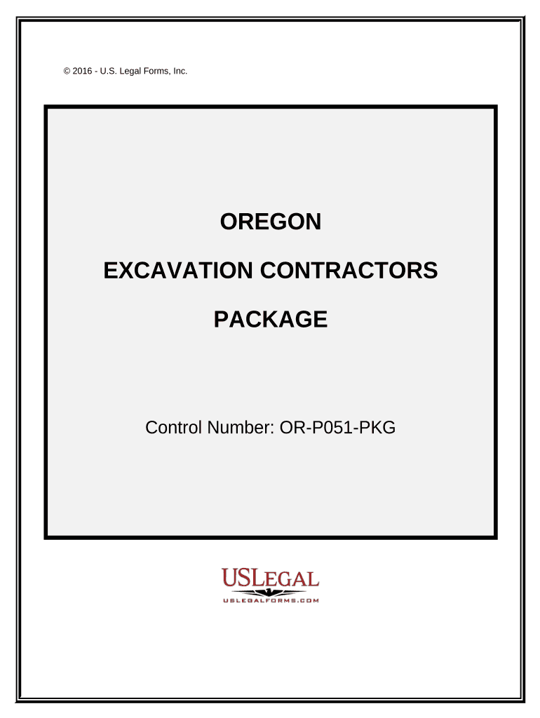 Excavation Contractor Package - Oregon Preview on Page 1