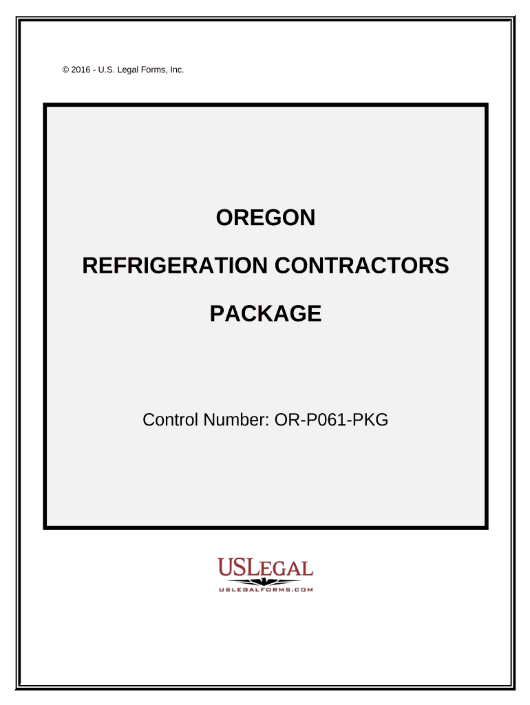 Refrigeration Contractor Package - Oregon Preview on Page 1.